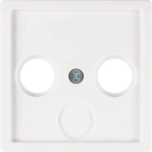 Berker Q.1 Antennenabdeckung, Polarweiß Samt, für TV & SAT Antennendosen.