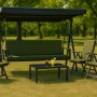 Grünes Hollywoodschaukel-Kissen Setgarden Flat für 3-Sitzer Schaukel, 150x60x7 cm.