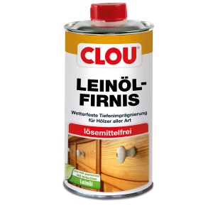 Clou Leinölfirnis 500ml Dose für Holz: Tiefenimprägnierung und wasserabweisender Schutz.