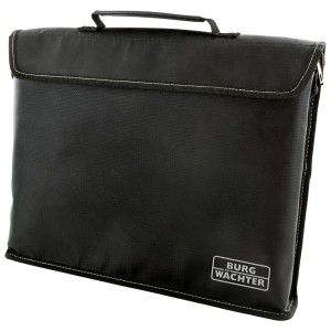 Schwarze Burg-Wächter Feuerschutztasche Fire-Bag FB 500 für Dokumente.
