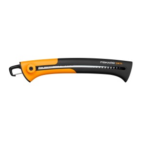 Fiskars Xtract SW75 Handsäge mit Grobzahnung, orange-schwarz, Klinge im Griff versenkt.