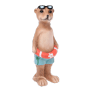 Deko-Erdmännchen Junge mit Schwimmring Stehend 14,5 cm x 13 cm x 40,5 cm Braun