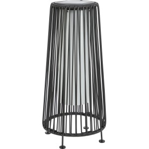 Schwarze Solar-LED-Dekoleuchte Aviano, 45 cm hoch, für Garten und Balkon.