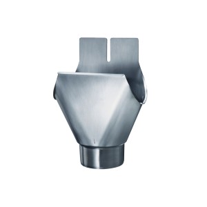 Rinneneinhangstutzen NW 200/60 aus Aluminium, zur Verbindung von Dachrinne und Fallrohr.