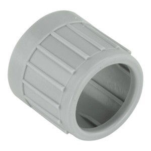 Graue Endtülle für Alu-Rohr Ø 25 mm, gerippt, schützt Kabel. Blitzschutzmaterial.