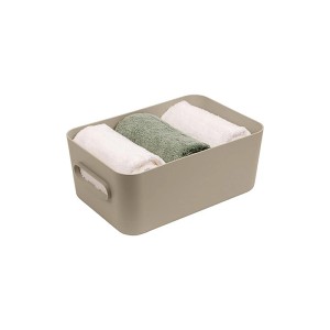 SmartStore Aufbewahrungskorb Comfort M, 5,3 l, Moss, mit Handtüchern. Aufbewahrungsbox für Bad, Büro und mehr.