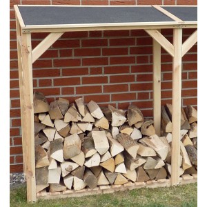 Erweiterung für Kaminholzregal Speyer aus Kiefernholz, wetterfest imprägniert.
