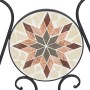Detailansicht: Siena Garden Klappsessel Stella mit Mosaik in Schwarz. Gartenstuhl mit Stern-Mosaik.