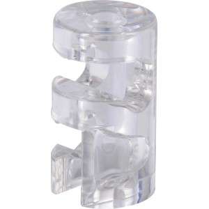 Transparenter Just Light Kabelhalter aus Kunststoff für Lampenkabel, Ø 2cm.