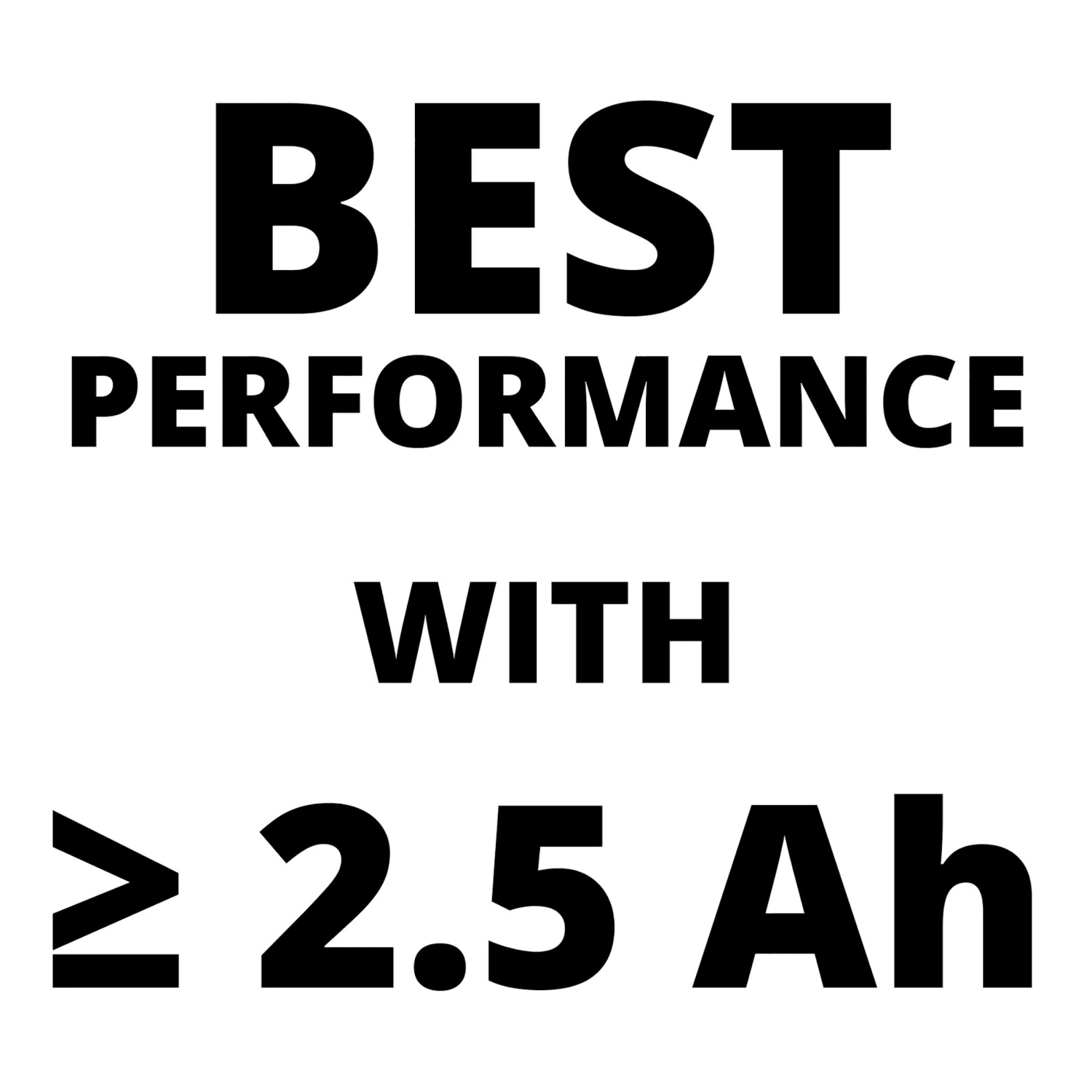 Akku-Sense: Beste Leistung mit Akkus ab 2.5 Ah für kabelloses Trimmen.