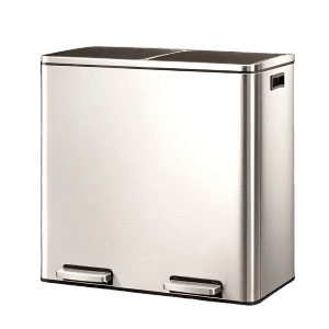 Songmics Mülleimer Pary 2 Fächer x 30 l Silber-Schwarz