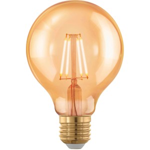 Goldene Eglo E27 LED Lampe in Glühlampenform mit warmweißem Licht.
