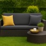 Anthrazitfarbenes Gartenkissen-Set für 2-Sitzer Polyrattan-Gartensofa (110x60x50 cm).