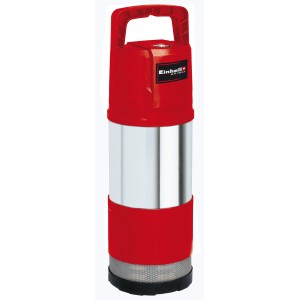 Einhell GE-PP 1100 N-A Tauchdruckpumpe für Klarwasser, rot/silber, mit Tragegriff.