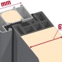 Detailaufnahme Sicherheits-Haustür ThermoSpace Palermo RC2, Ansicht der Bautiefe und Materialstärke.