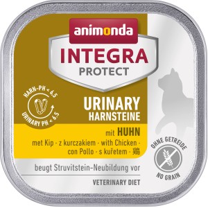 Integra Protect Urinary Huhn, Spezialfutter für Katzen mit Struvitsteinen, 100g Schale.