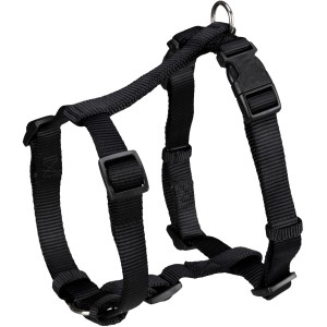 Schwarzes Jollypaw Hundegeschirr, Größe S-M (40-65 cm), aus Nylon mit verstellbaren Gurten.