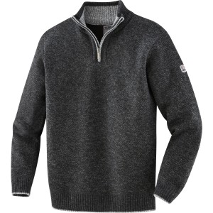 Terrax Workwear Herren Stricktroyer, schwarz, Größe M, mit Reißverschluss und hohem Kragen.