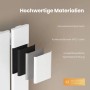 Schnittbild eines weißen Emke Heizkörpers, zeigt Schichten aus Stahl, Korrosionsschutz und Oberflächenbeschichtung.