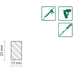Technische Zeichnung: FN Neuhofer Flachleiste, Fichte/Kiefer, 13x23x1000mm, astrein, roh.