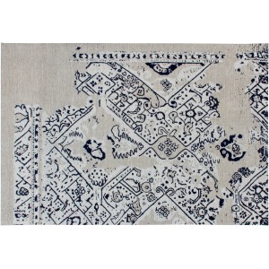 Kayoom Teppich River, 200x280 cm, grau-schwarz, Kurzflor mit Vintage-Muster.