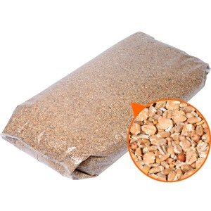 25 kg Fettfutter für Wildvögel in transparentem Sack. Mischung aus Getreide, Saaten, Sonnenblumenkernen & Rosinen.