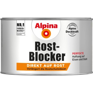 Alpina Rost-Blocker Grau 300ml: Dose Metallschutzlack zur Rostbehandlung und -vorbeugung.