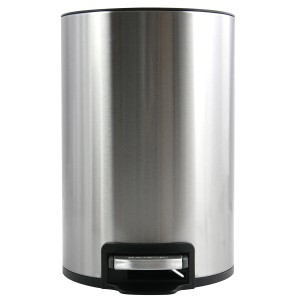 Spirella Kosmetikeimer Riku, 5 l, Silber, mit Pedal und Slow-Close-Deckel.