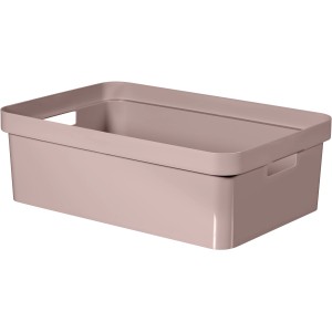 Curver Infinity Aufbewahrungsbox in Rosa, 30L, mit Griffen zum Nesten und Stapeln.
