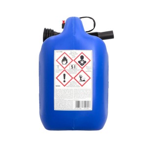 Blauer Cartrend Kraftstoffkanister aus Kunststoff, 5 Liter, mit flexiblem Einfüllstutzen.