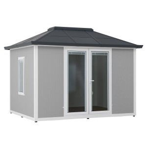 Sunjoy Gartenhaus Riga Alu/Stahl 302 cm x 386 cm Grau