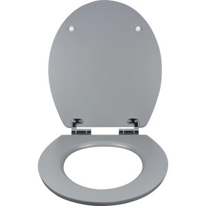 Offener, grauer WC-Sitz Vouga in Marmoroptik mit Absenkautomatik.