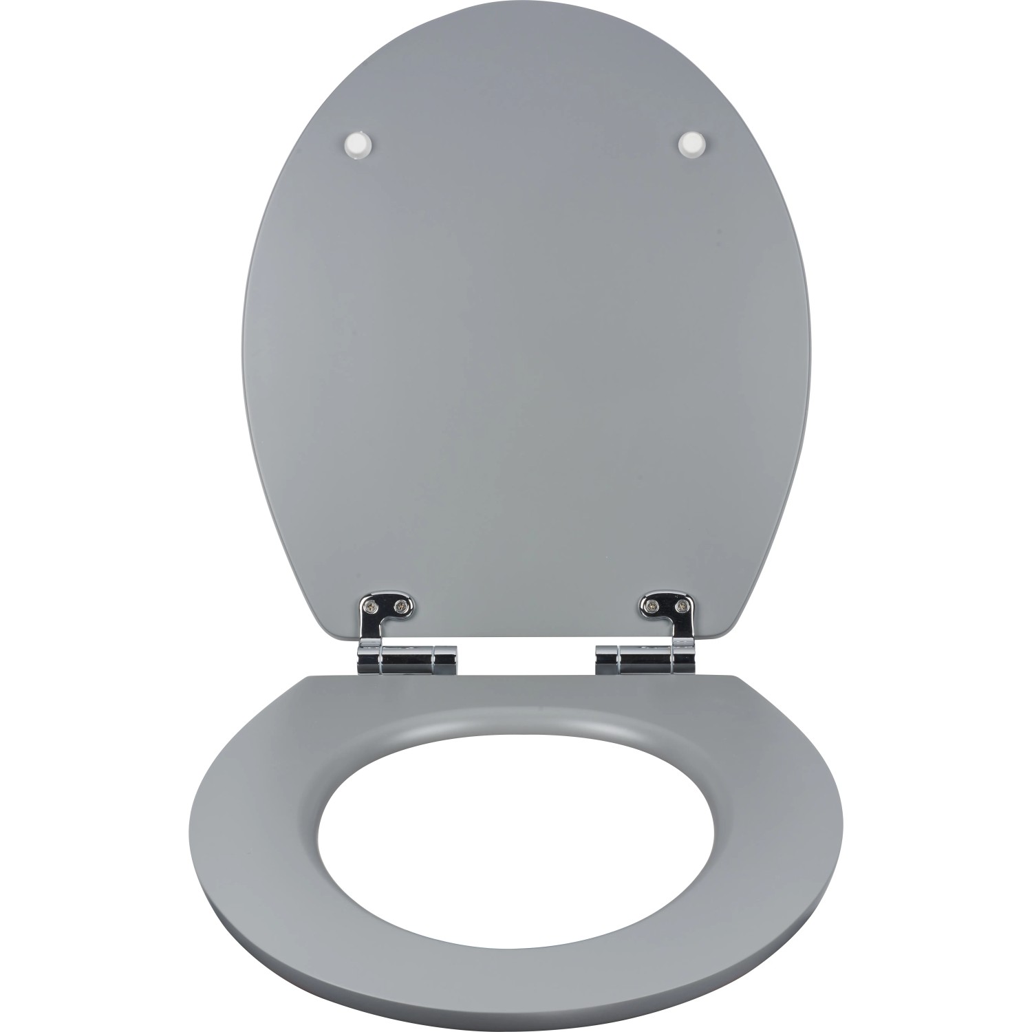 Offener, grauer WC-Sitz Vouga in Marmoroptik mit Absenkautomatik.