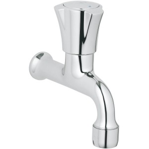Grohe Costa Wandauslaufventil in Chrom, klassisches Design mit wärmeisoliertem Griff.