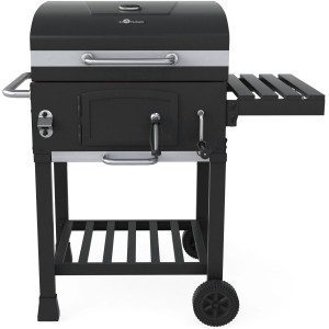 El Fuego Holzkohlegrill Calgary aus Stahlblech mit Ablagefläche und Thermometer.