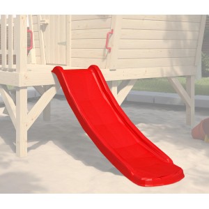 Rote Weka Rutsche für Abenteuerhaus Lotti, 118 cm lang, aus robustem Polyethylen.