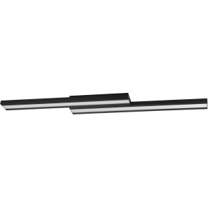 Moderne, längliche LED-Deckenleuchte Saliteras-Z von Eglo in Schwarz/Weiß, 2-flammig.