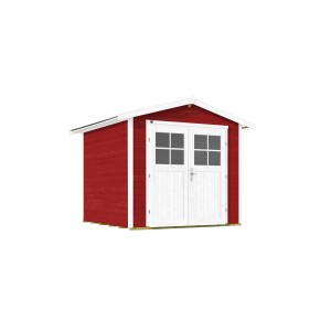 Weka Gartenhaus 224, schwedenrot, mit Doppeltür. Holz-Gartenhaus für den Garten.