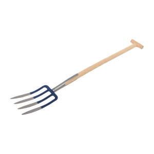 LUX Grabegabel mit 4 Zinken und Eschenholzstiel (115 cm) für Gartenarbeiten.