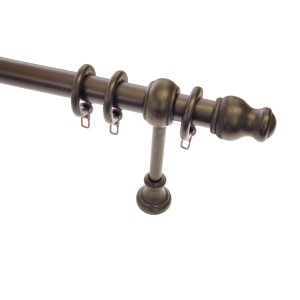 Gardinia Gardinenstangen-Set Lugano, Kolonial, 160 cm, mit Stange, Endstücken, Trägern und Ringen.