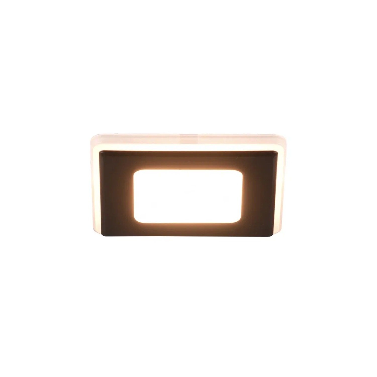 Schwarzer, eckiger Trio LED Einbaustrahler Nimbus, 8,5x8,5cm. Moderne Deckenleuchte für Innenräume.