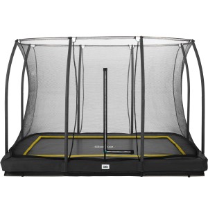 Schwarzes Salta Bodentrampolin Comfort Edition mit Sicherheitsnetz, 305x214 cm.