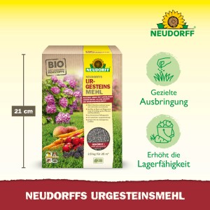 Neudorff Urgesteinsmehl 2,5kg Sack zur Bodenverbesserung und Anreicherung mit Mineralien und Spurenelementen.
