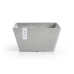 Ecopots Pflanzschale Berlin Quadratisch Weißgrau 31 cm x 15,5 cm