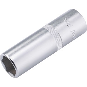 LUX Stecknuss Comfort 17 mm, silberfarben, für Schraubarbeiten mit Knarre.