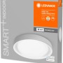 Verpackung der Ledvance Smart+ WiFi Deckenleuchte Orbis Eye, silber, Ø 49cm, tunable white.