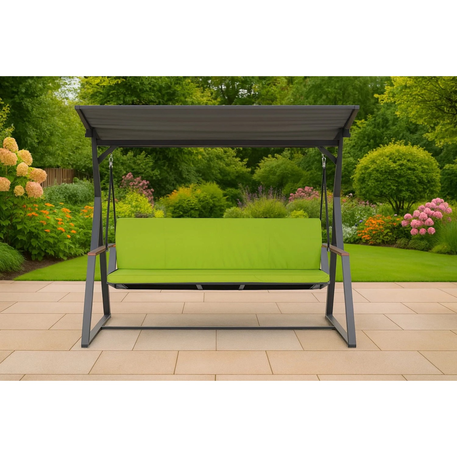 Setgarden Polster für Hollywoodschaukel, 3-Sitzer, Lemon. Bequemes Sitzkissen mit abnehmbarem Bezug.