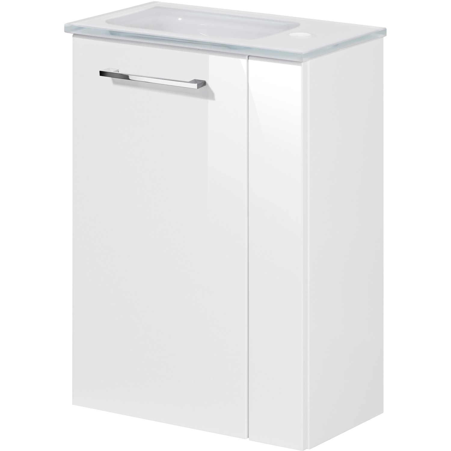 Fackelmann Waschbeckenunterschrank SBC, weiß, 44 cm breit, mit Softclose.