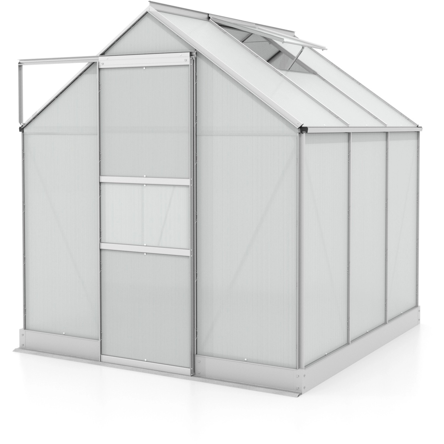 Vitavia Gewächshaus Apollo 3800 HKP 4 mm Alu Vorzugsset mit Schiebetür und Dachfenster.