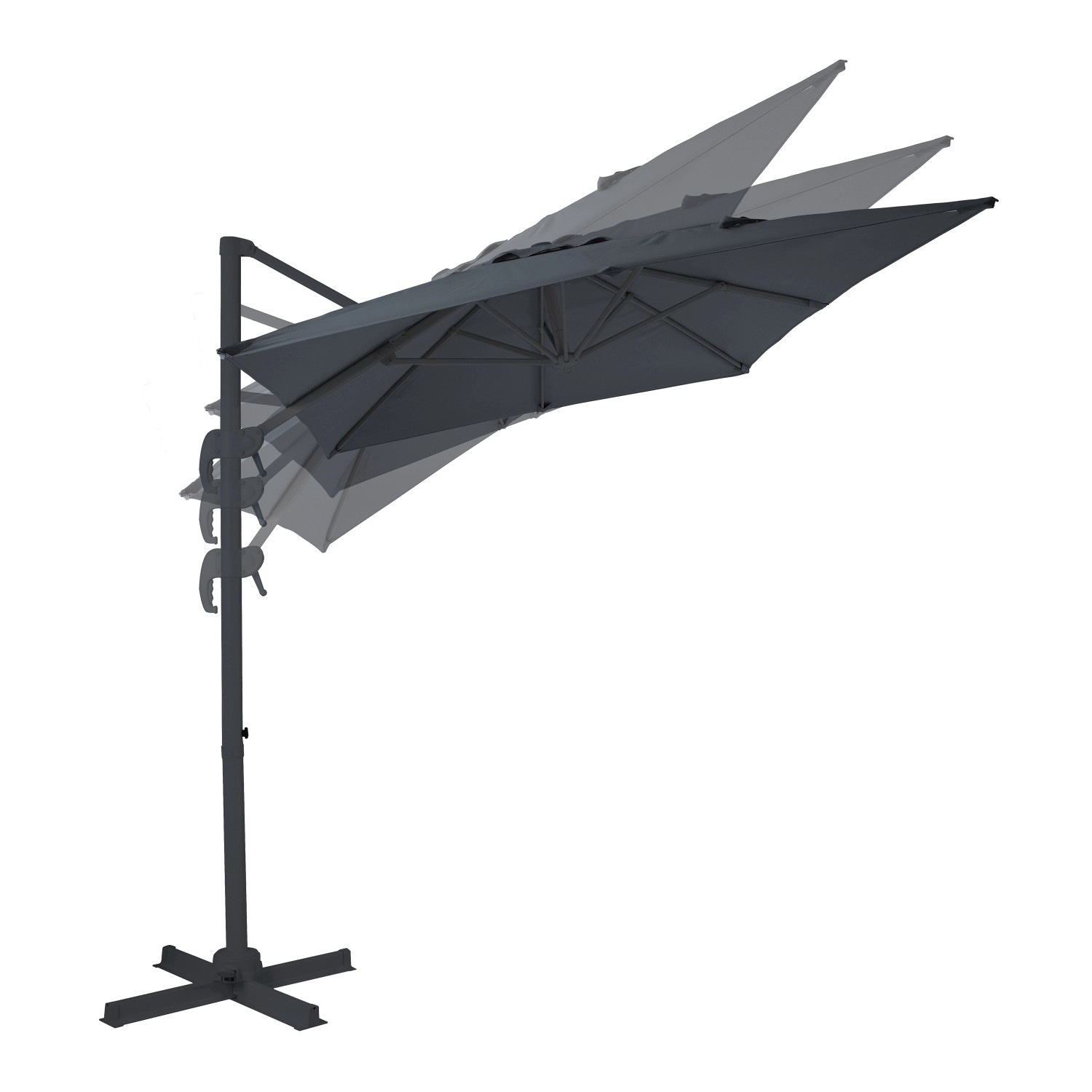 Axi Ampelschirm Coco 200 cm x 300 cm Anthrazit/Grau kaufen bei OBI